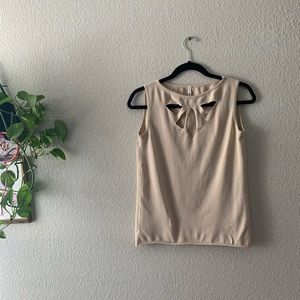 Pier Antonio Gaspari Cream Cutout Sleeveless Top